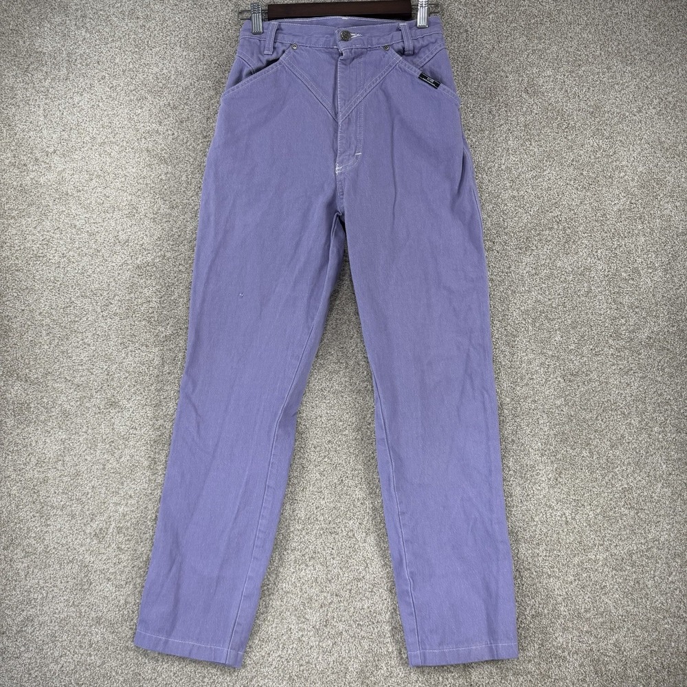 VTG Ozark Mountain Mom Jeans 5/6 Purple High Rise Tapered Bareback Western 90s‎